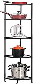 Baotkere Kitchen Corner Pot Rack, Stackable Multi Layer Free Standing Metal Shelf Stainless Steel Cookware Organizer, Height Adjustable Storage Countertop Holder