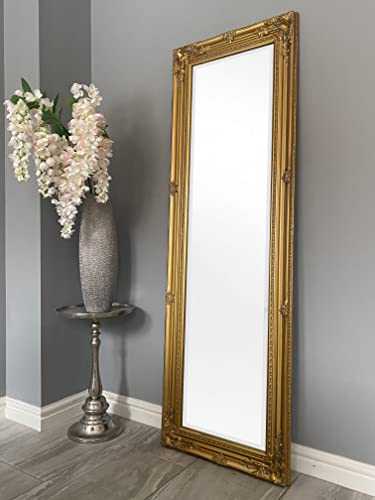 Shabby Chic Mirrors Full Length Dressing/Hall Mirror, Metallic Gold, 124 x 40 cm