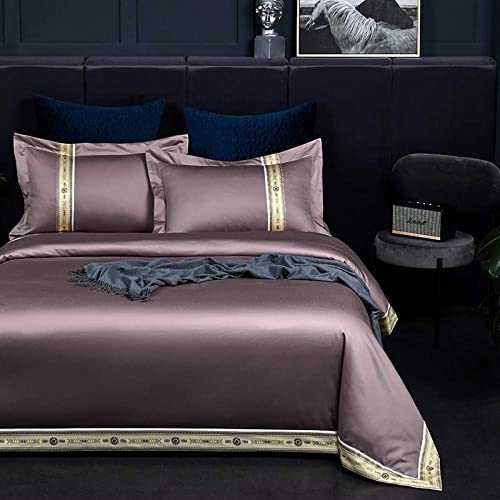 HJRBM Enchanting red Bedding Set Luxury Hotel/Home Bed Set 100S High Density Fabric Bedding Pure Bright Bed Linen Duvet Cover,Colour 2,Queen Size 4pcs (Colour 2 King Size 4pcs)