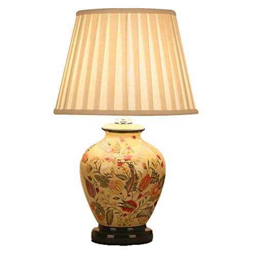 Large Oriental Ceramic Table Lamp, Living Room Study Ceramic Table Lamp Bedroom Bedside Table Lamp,2