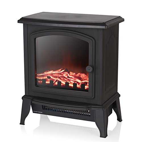 Warmlite WL46021 Mable Electric Compact Stove Fire with Adjustable Thermostat Control, Realistic LED Flame Effect, Overheat Protection, Thermal Cut-Off, 2 Heat Settings 1000-2000 W, Black
