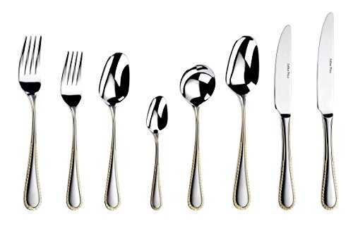 Arthur Price Windsor 44 Piece Boxed Set, Stainless Steel/Gold, 48 x 48 x 7 cm