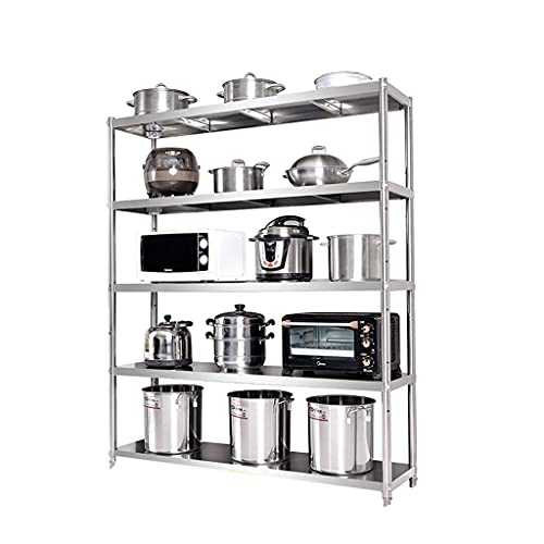 Five-tier kitchen storage rack, 5-tier storage rack, floor-to-ceiling household shelf 100 cm long * 40 cm wide * 180 cm high silver