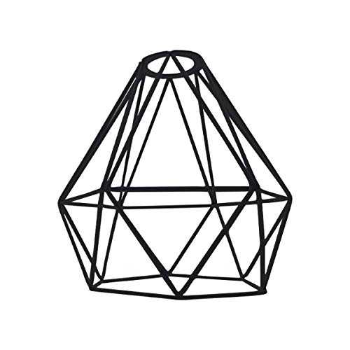 DC VOLTAGE Diamond Shape Pendant Ceiling Light Lamp Shade Cage Elegant Decorative for Restaurant Bar Stores Clothing Pendant Lamp E27 (Blue) (Black)