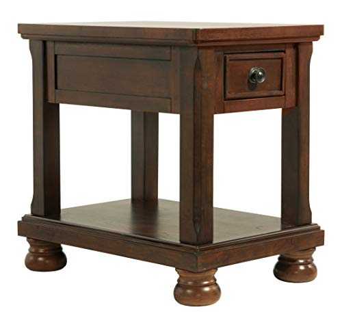 Signature Design by Ashley End Table, Made of veneers Engineered Wood, Rustic Brown, 19" W x 26" D x 26" H