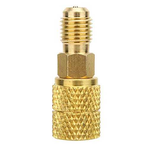 R410A Straight Swivels Adapter, R410A A/C 1/4inch Male SAE to 5/16inch Female SA-E Adapter Hose Connector, Fits for Air Conditioner Mini Split System(R410A Outer 1/4SAE Inner 5/16SAE)