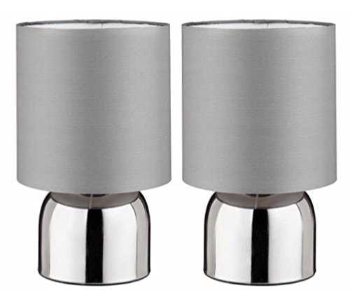 Graceful Flint Grey ColourMatch Pair of Touch Table Lamps