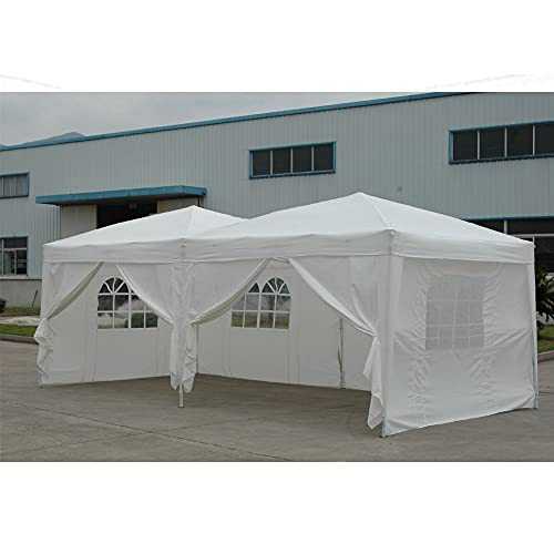 3x6m Pop Up Gazebo With Sides Folding Party Tent Garden Canopy Heavy Duty Garden Top Cloth PVC Coating Waterproof Gazebo Tent Outdoor Sun Instant Shelter with Carry Bag
