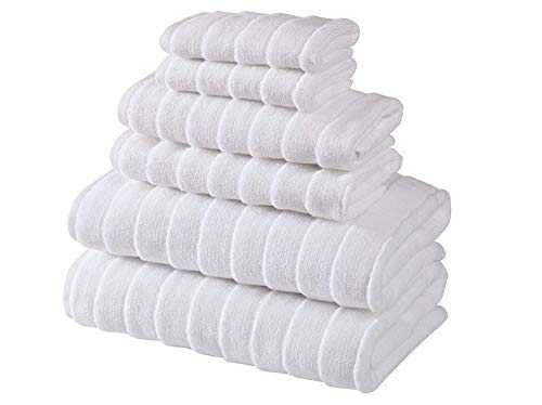 Bagno Milano Turkish Spa Towel Set, Non-GMO Turkish Cotton | Velvety Soft & Ultra-Absorbent (White, 6 pcs Towel Set)