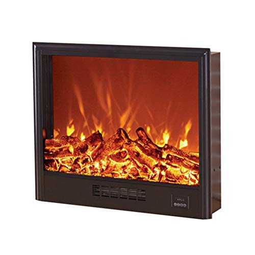 Recessed Mounted Electric Fireplace - Wall Recessed Heater Stove with W/Logs 3D Flames Ornamental - Insert Plug and Safer Sensor - 1500W / Black,Lower Air Outlet,78×18×64cm