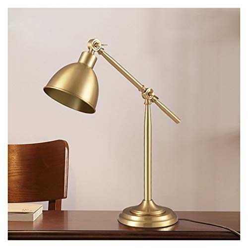 dhcsf Desk Lamp Retro Copper Table Lamp Reading Lamp with 3 Dimming Levels，Push Button Switch, 7W Dimmable Rocker Table Lamp for Study, Living Room and Office Eye-caringTable Lamp