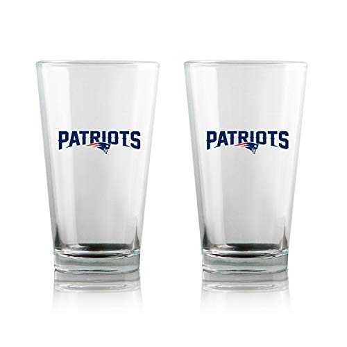 Duck House New England Patriots NFL Pint Glass, Beer Glass, Tankard, Drinking Glass, Set of 2
