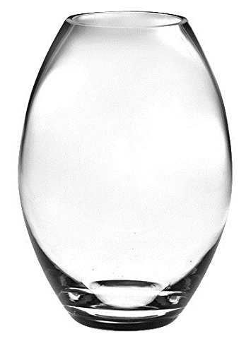 Barski Glass - Handmade - 10" H - (10 inches High) - Barrel Vase - Clear - Made in Europe