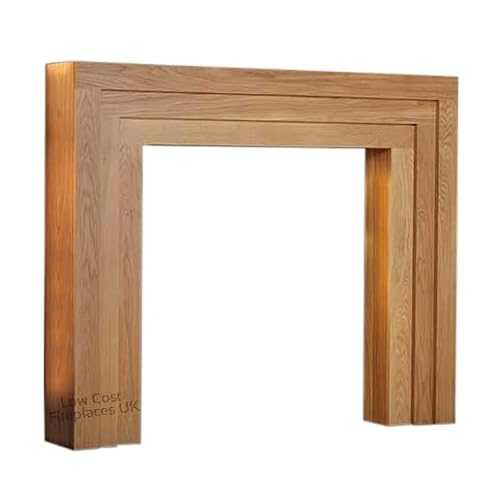 Oak Wood Timber Modern Mantel Mantle Surround Fireplace for Gas or Electric Fire 47"