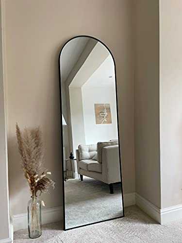 Arch Shape Framed Modern Hallway/Bedroom/Bathroom Full Length Mirror (Black, 1800 x 600mm)