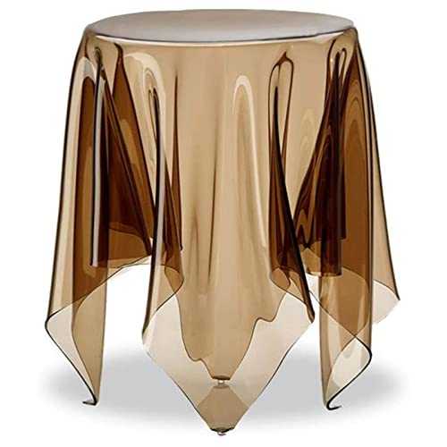 Nordic Transparent Coffee Table, Modern Creative Ghost Table Small Apartment Round Table Acrylic Magic Table Shaped Side Table (Color : Gold, Size : 32 * 46cm)