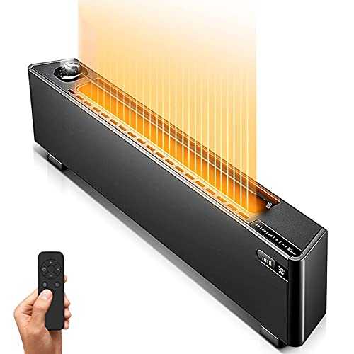 2.2KW Electric Skirting Board Heater, Convection Heaters with Thermostat, LED Touch Screen Display, IPX4 Waterproof, Multiple Protection Baseboard Radiator, for Large Area 30M2 Bathroom Offi