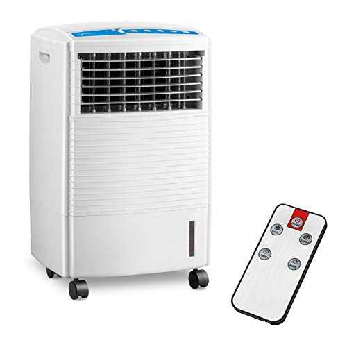 Uniprodo Mobile Evaporative Cooler 3-in-1 Evaporative Air Cooler Humidifier Purifier Portable Air Filter Flexible 10L Water Tank UNI_Cooler_04 (PS/ABS Plastic, 2 Ice Cartridges, Remote Control 5m)