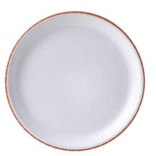 XKUN Ceramics Dinner Plates, 6 Pieces Tableware Matte Glaze Serving Steak Dish | 11in Porcelain Dinnerware White Big Shallow Plate Set for Restaurant