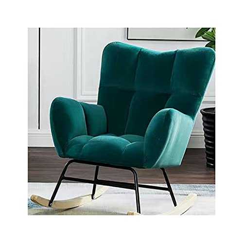 YYQQ chair Nordic Single Sofa Recliner Rocking Chair Armchair With Living Room Bedroom Balcony Lounge Chair Siesta Chair Lazy Chair armchair (Color : Green)