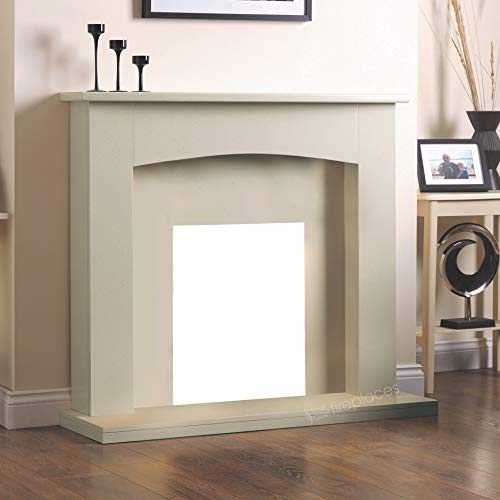 Electric Cream Ivory Modern Wall Freestanding Fire Surround Fireplace Suite 48"