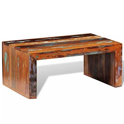 Lingjiushopping Style Caf ¨ ¦ Recycled Wood Bedside Table Antique Tama? Or Total: 80 x 50 x 35 cm (Length x Width x Height) Color: Multi-Color