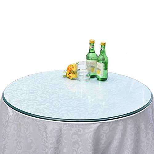 Kitchen Dining Table Top Glass Table Protector Smooth Edges Round Table Top 16-31INCH High Temperature Resistance, Transparent Tempered Glass Table Top Tempered Glass Round (Size : 80cm-31inch)