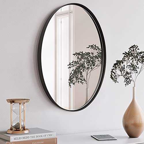 Clavie Oval Mirror for Wall Stainless Steel 24 x 36 Inch Bathroom Mirror for Wall Modern Large Wall Mirror Decorative Wall Mounted Mirror Design for Bathroom, Living Room, Bedroom, Entryways