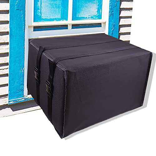 Huahui 600D Polyester Window Air Conditioner Covers for Window Units Outdoor Ac Window Covers for Outside Winter AC Protection Cover for Dust-Proof Waterproof Snowproof (27.5" W x 25" H x 19" D)