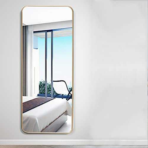 GAOXF Full Length Mirror, Wall Mirror Full Length, Floor Mirror Full Length, Multi-Purpose Standing And Hanging, Thin Aluminum Gold Frame(40X120CM)