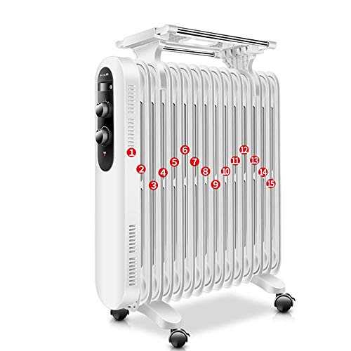 Oil-Filled Radiator Space Heater, Quiet 3000W, Adjustable Thermostat, 3 Heat Settings, Energy Saving, Tip Over Overheat Protection Safety Features, Perfect for For Home Or Office