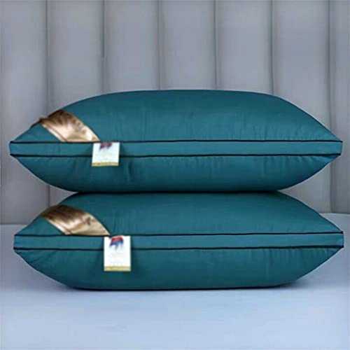 SKRHFLH 1 Pair Hotel pillow core for Student dormitory single and double pillow core and sleep pillows for bedroom (Color : Dark green, Size : One size)