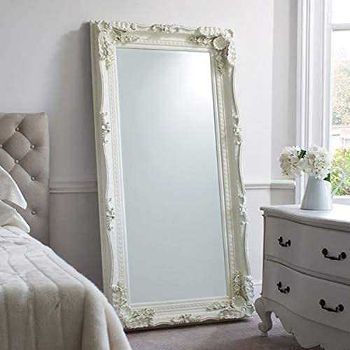 Barcelona Trading Carved Louis Large Cream Ornate French Frame Leaner/Wall Mirror - 35in x 69in