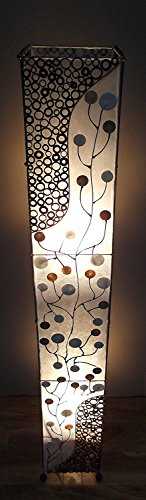 Unusual Shell Coin Tree & Bamboo Slice Floor Lamp Hand Made Bali 1.5 mtr Floor Lamp