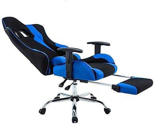 WYL Ergonomic Gaming Chair/E-Sports Chair/Recliner/Swivel Armchair- High Back Racing Style Rotating Office Chair, Blue Or Red,Blue (Size : Blue)