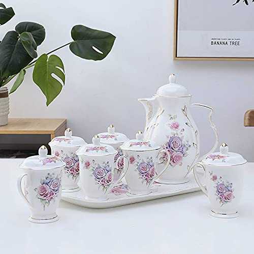 Tea Set European Style Cold Kettle Set Creative Home Afternoon Tea Ceramic Tea Set Ceramic Tea Sets (Color : White, Size : 1.7L)