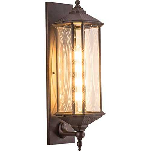 Yousiju Europe Outdoor Wall Lamp Villa Gateway Courtyard Sconce Light Residential Balcony Lights (Color : A, Size : 29 * 67cm)