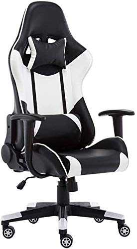 WYL Ergonomic Gaming Chair/E-Sports Chair/Recliner/Swivel Armchair- Racing Style High Back Office Chair, Black/White