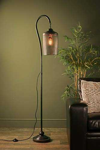 Retro Industrial Lattice Floor Lamp Vintage Style Iron LED Light