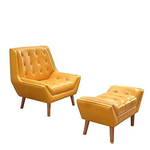 BROGEH Single Sofa Classic Leather Armchair With Foot Stool Ottoman For Living Room,Bedroom,Club,Office Multi-color Optional Suitable For Home Living Room Or Office hopeful
