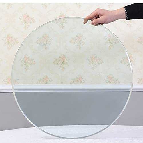 TOCTUS Transparent Tempered Glass Table Top, 34inch Round Dining Table Glass Panel Protector, Flat Polish Edge, Crystal Clear Protective Cover (Size : 65cm/26inch)