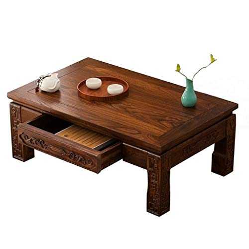 Tables Solid Wood Coffee Japanese Low With Drawers Living Room Coffee Laptop Work (Color : A, Size : 60x40x30cm)