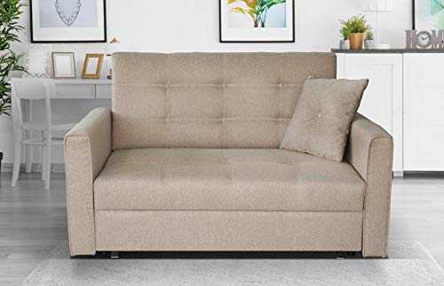 Click for more options-LARGE SOFA BED FABRIC STORAGE BED DOUBLE SINGLE GREY BEIGE BROWN (Beige, 2 seater)