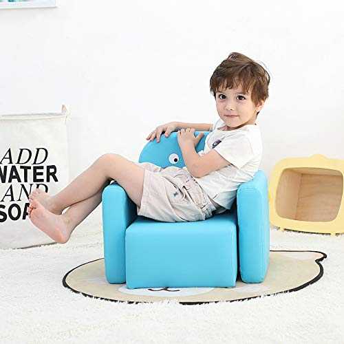 Multifunctional Children's Armchair, Emall Life Kids Chair and Table Set/Stool with Funny Smile Face for Boys and Girls (Blue Dinosaur)