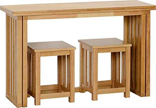 Seconique Richmond Foldaway Dining Set with 2 Dining Stools in Oak Varnish