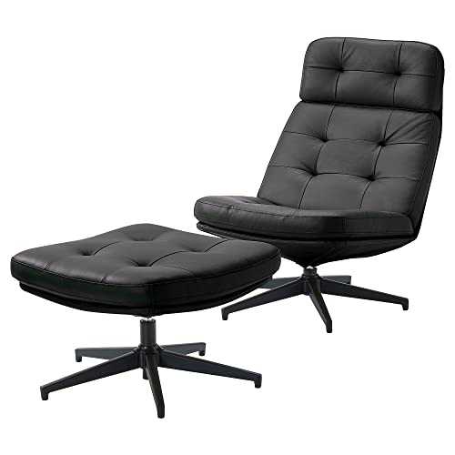 IKEA HAVBERG armchair and footstool, Grann/Bomstad black
