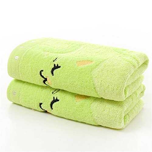 EODNSOFN 1pc Soft Children Baby Towel Washcloth Bathing Cartoon Cotton Towel for Newborn Infant Handkerchief Shower Cloth (Color : Green)