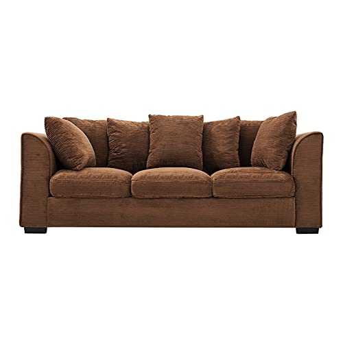 WSZMD Sofa - Corner Sofa Bed - Chenille Fabric - Cushions Included (Brown)，sofa Bed (Color : 3 Seater brown)
