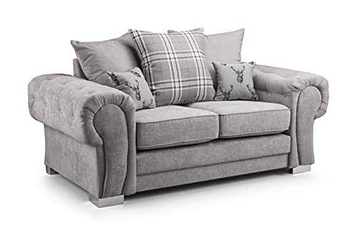 Honeypot - Sofa - Verona - Fabric - Corner Sofa - 3 Seater - 2 Seater - Footstool (Grey, 2 Seater)