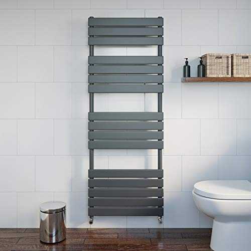 DuraTherm Heated Towel Rail Radiator for Bathrooms Flat Panel Ladder Wall Mounted Anthracite 1600 x 600mm